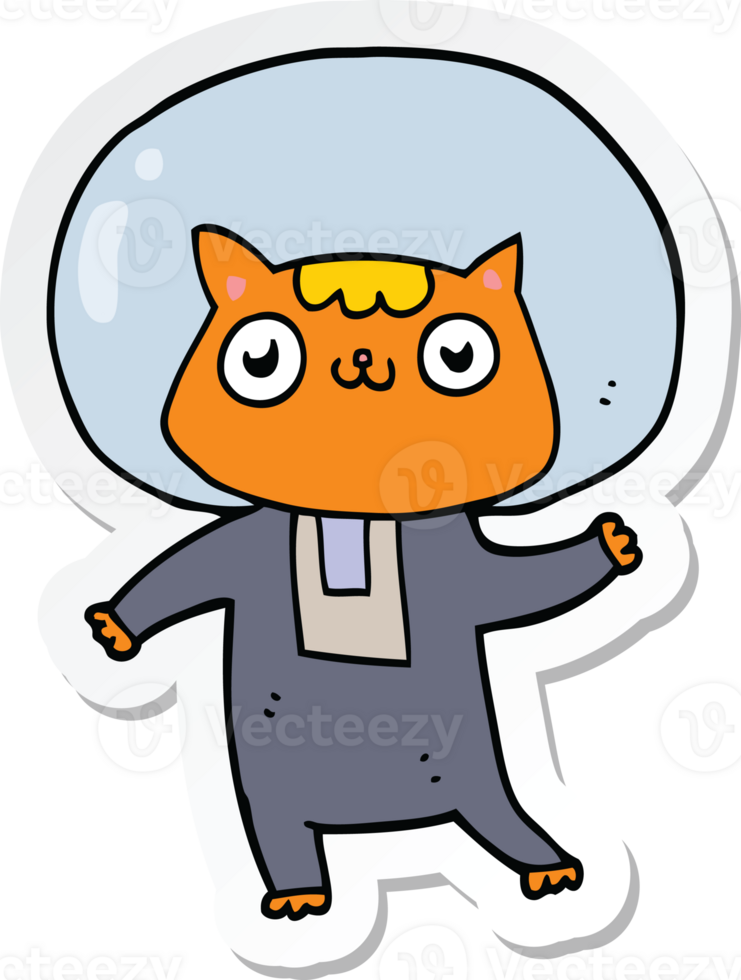 sticker of a cartoon space cat png