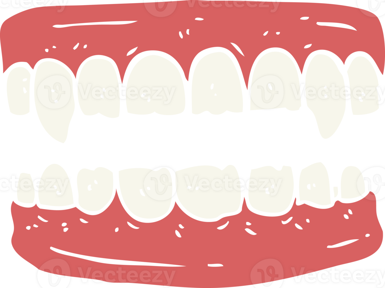 flat color style cartoon vampire teeth png