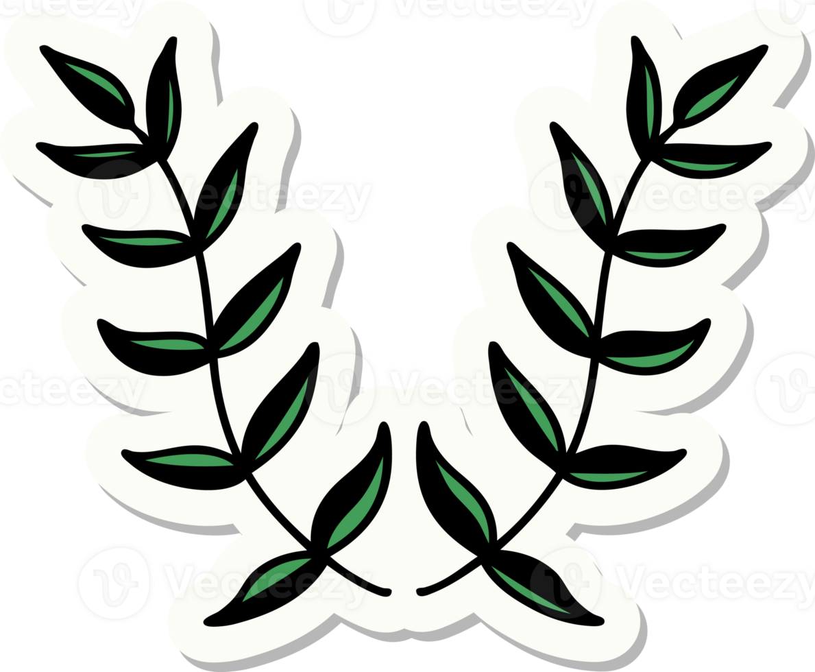 sticker of tattoo in traditional style of a laurel png