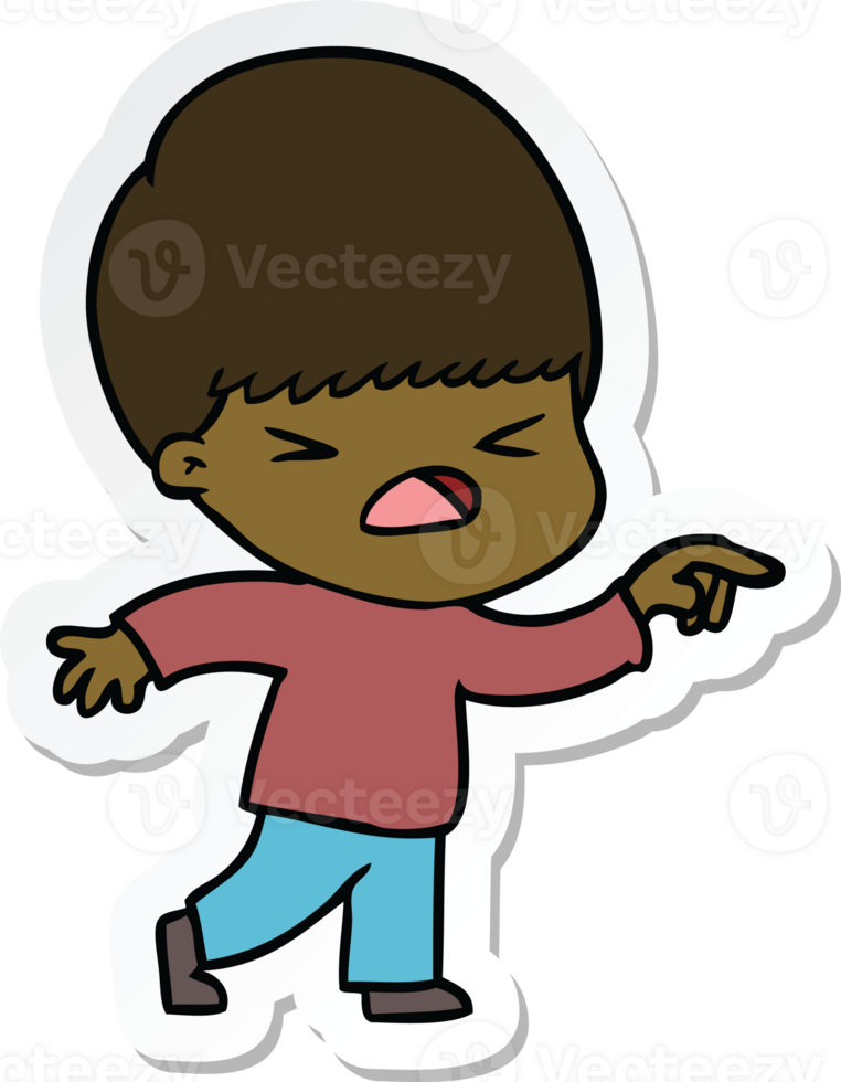 sticker of a cartoon stressed man png