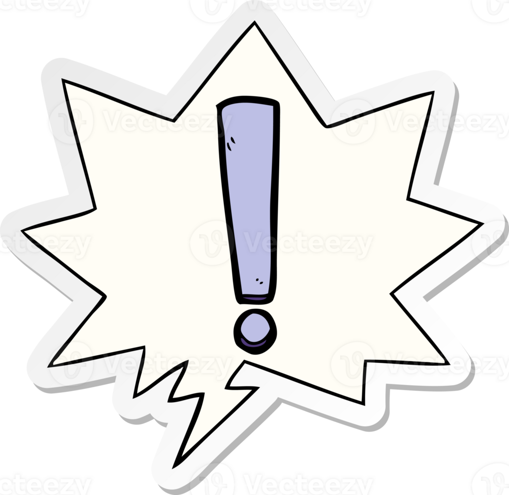 cartoon exclamation mark with speech bubble sticker png