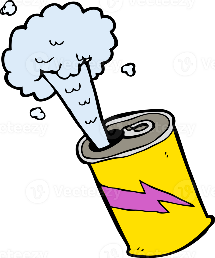 cartoon fizzing soda can png