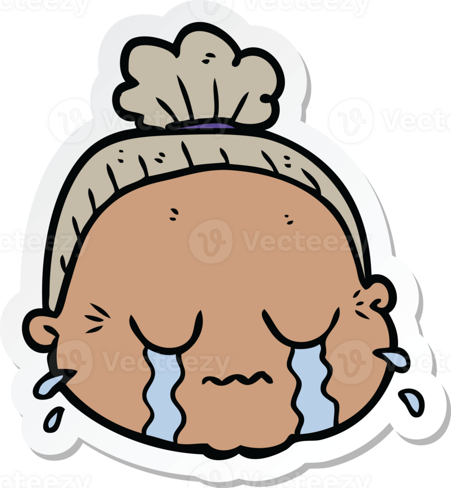 sticker of a cartoon old lady png