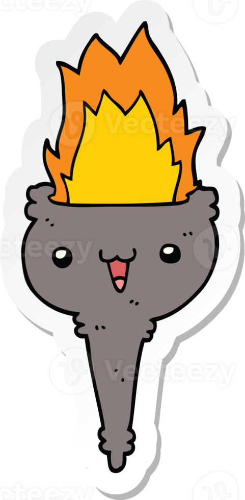 sticker of a cartoon flaming chalice png