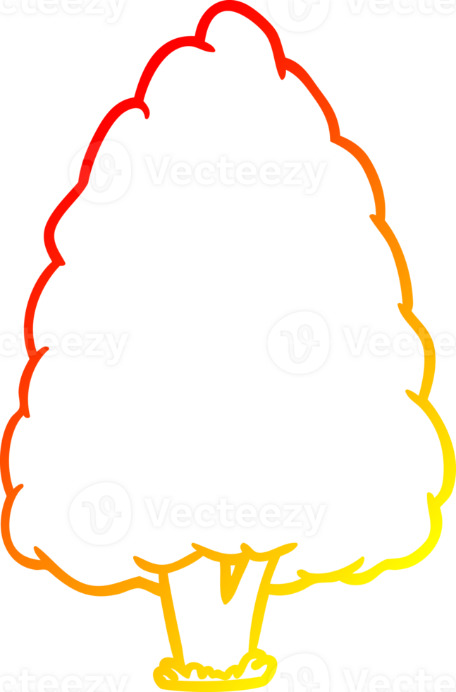 warm gradient line drawing of a tall tree png