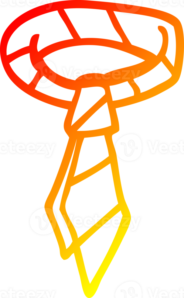 warm gradient line drawing of a cartoon office tie png