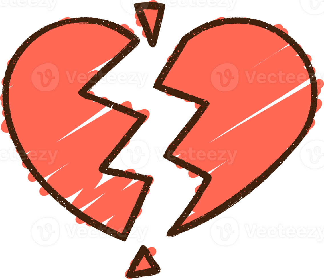 Broken Heart Chalk Drawing png