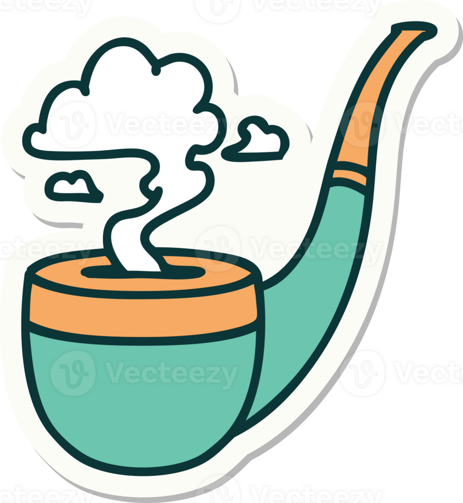 sticker of tattoo in traditional style of a smokers pipe png