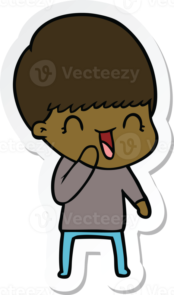 sticker of a happy cartoon boy png