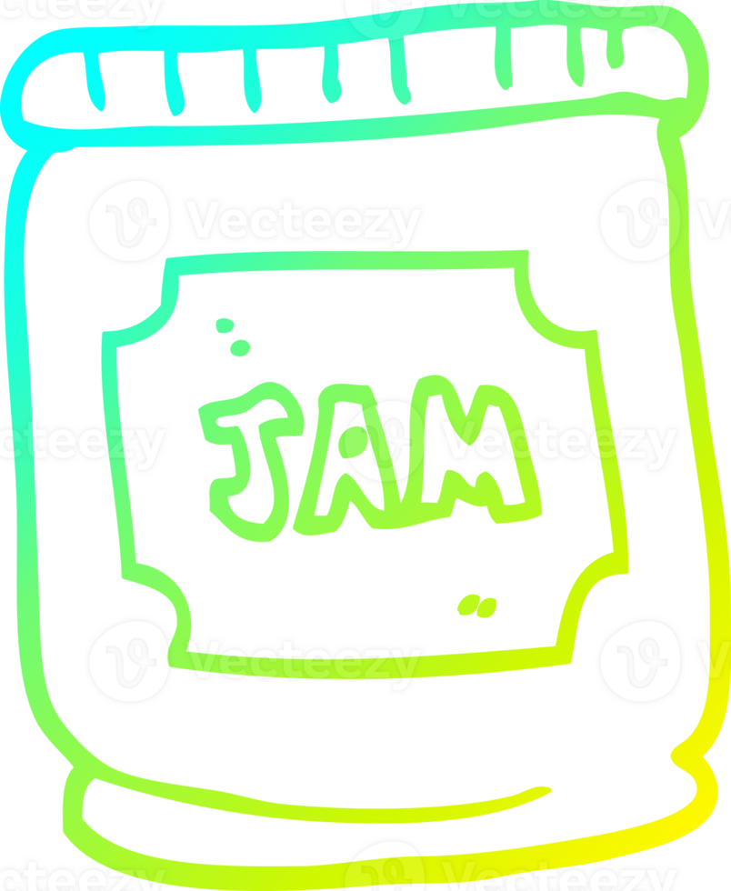 cold gradient line drawing of a cartoon jam pot png