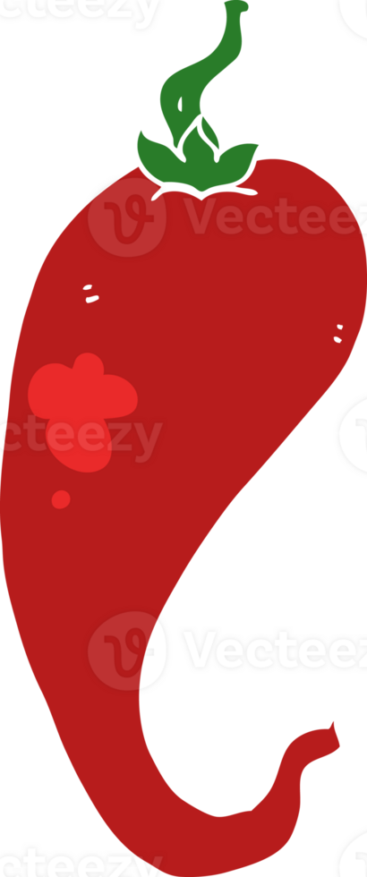 flat color style cartoon chili pepper png