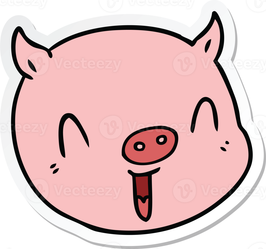 sticker of a cartoon pig face png