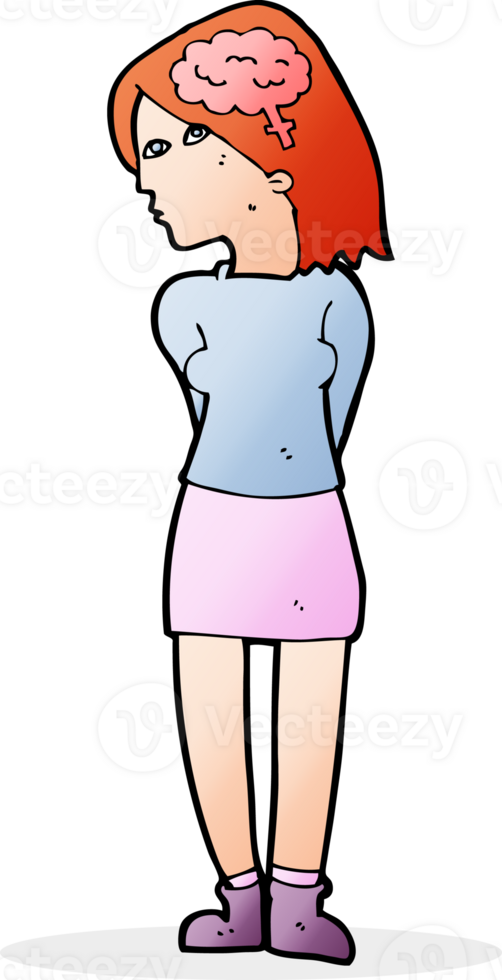 cartoon brainy woman png