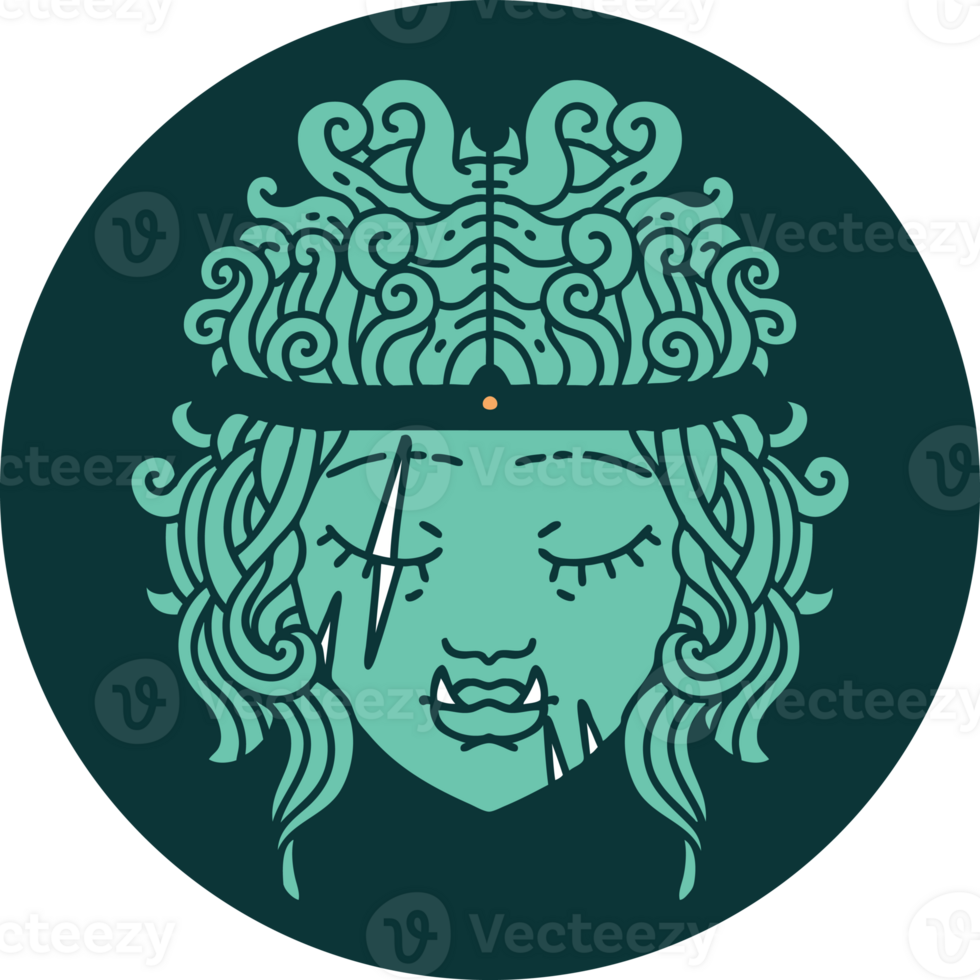 icon of orc barbarian character face png