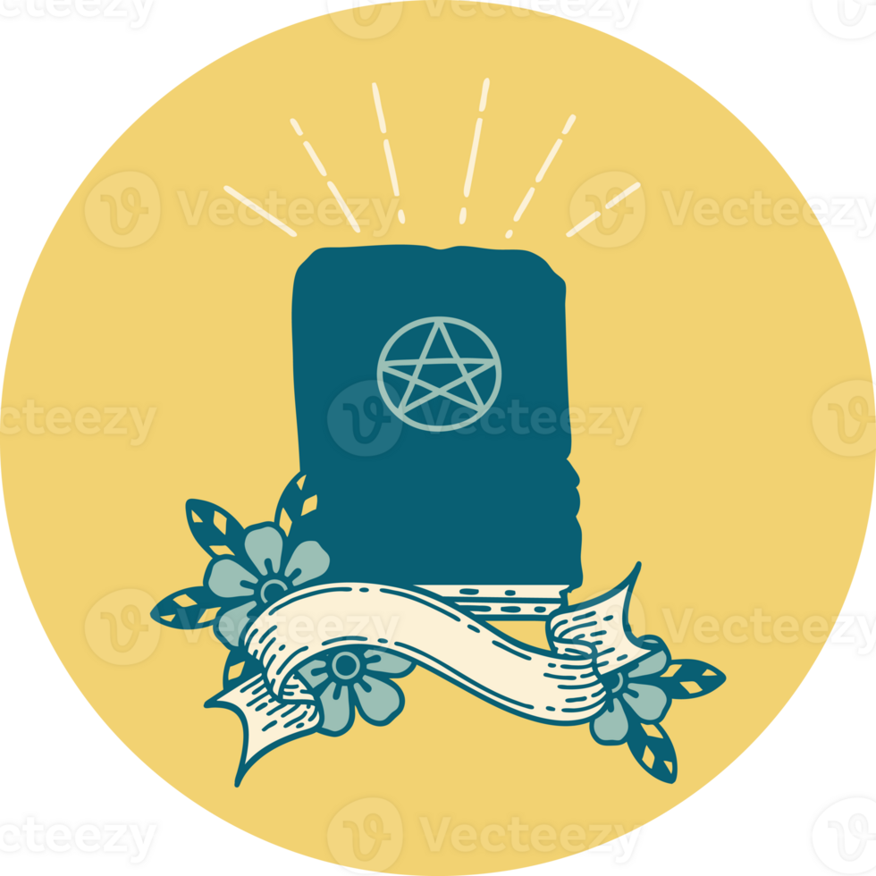 icon of a tattoo style spellbook png