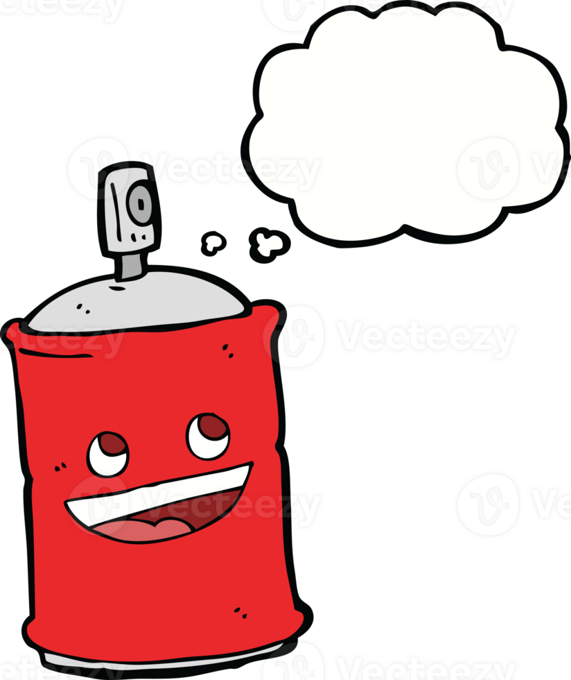 cartoon spray can with thought bubble png