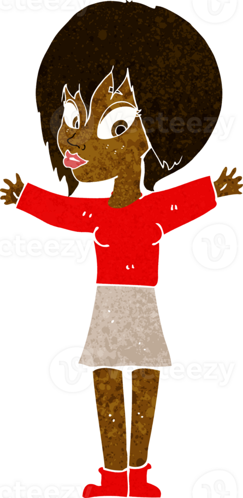 cartoon woman with open arms png