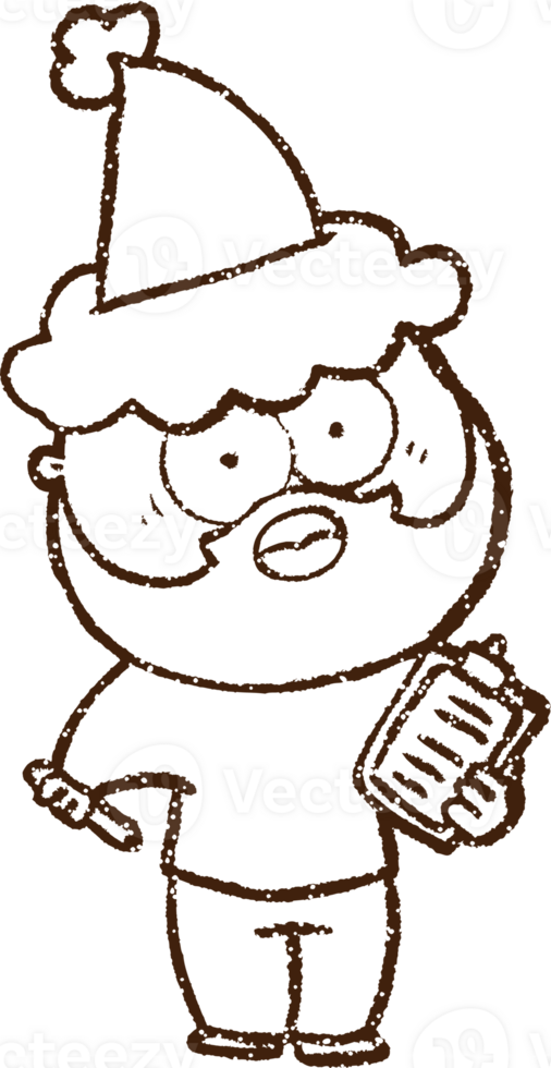 Christmas Man Charcoal Drawing png