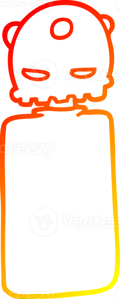 warm gradient line drawing of a cartoon robot png