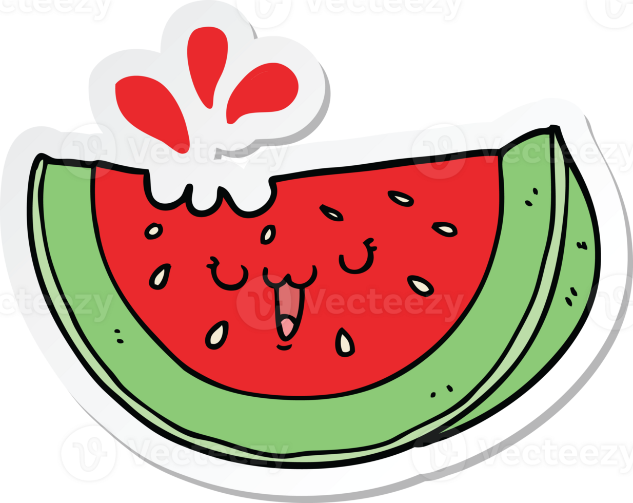 sticker of a cartoon watermelon png