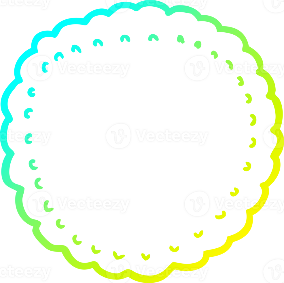 cold gradient line drawing of a cartoon biscuit png