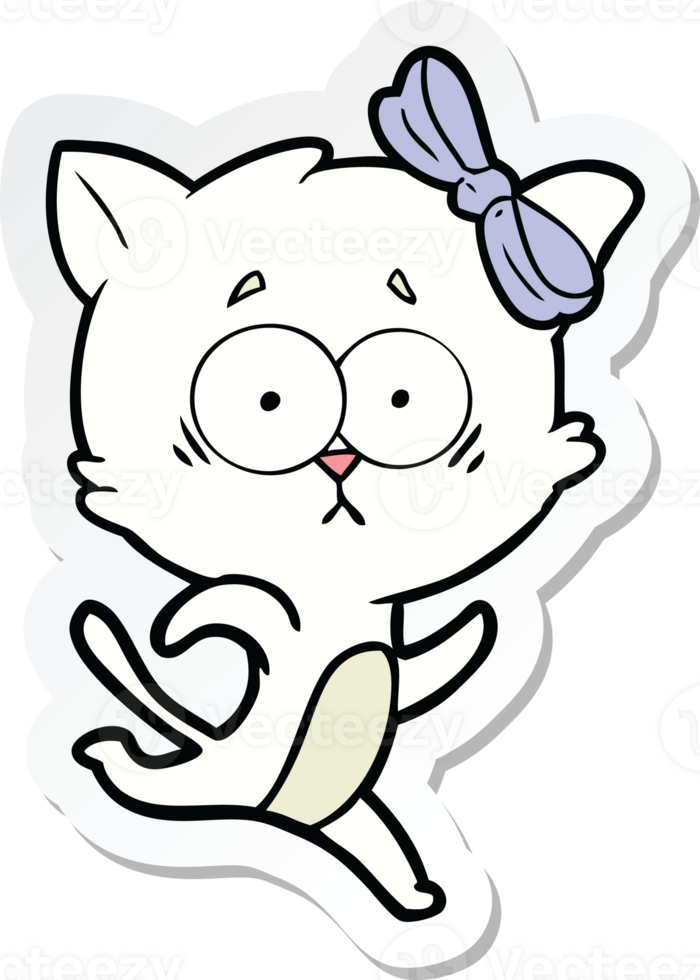 sticker of a cartoon cat png