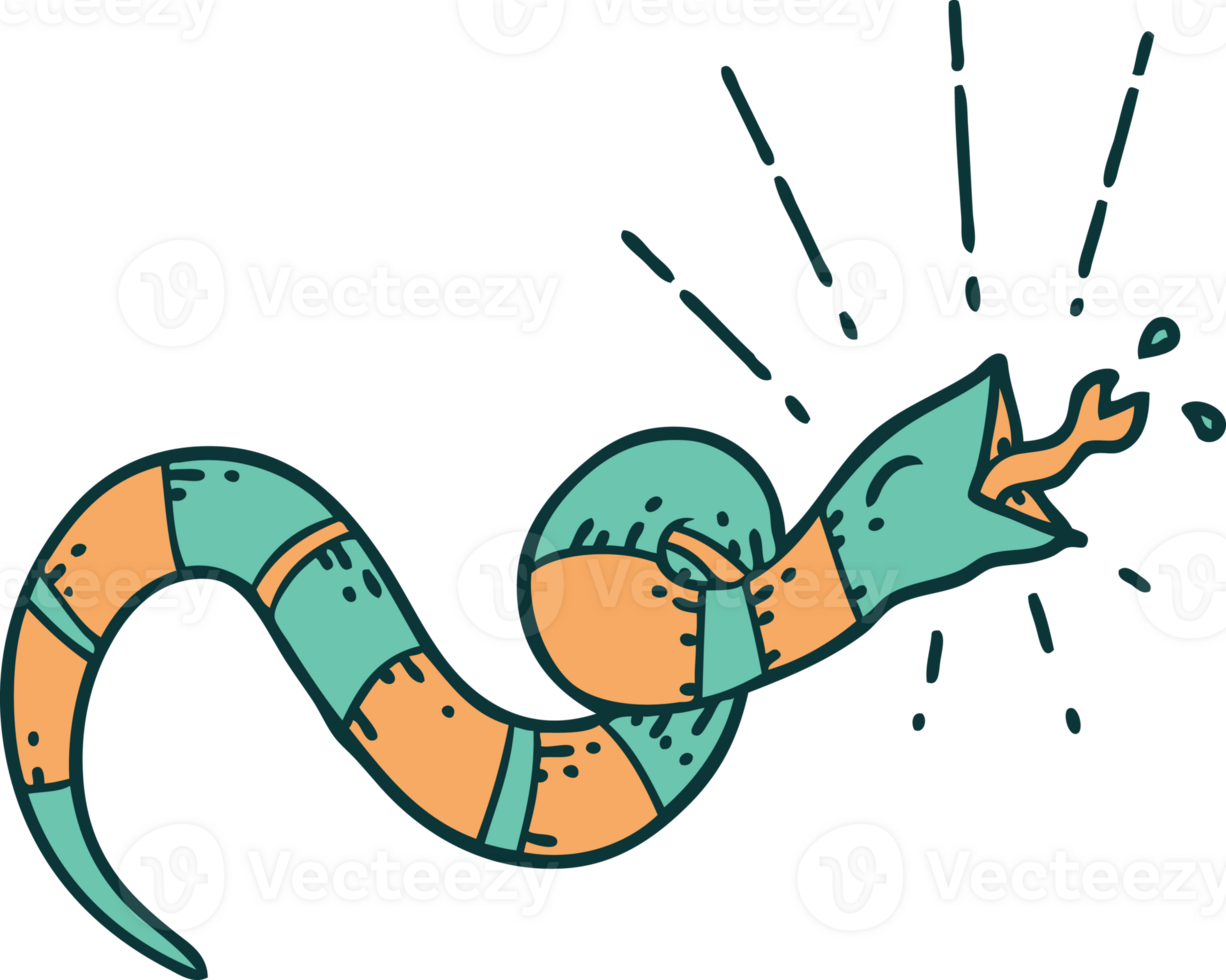 illustration of a traditional tattoo style hissing snake png