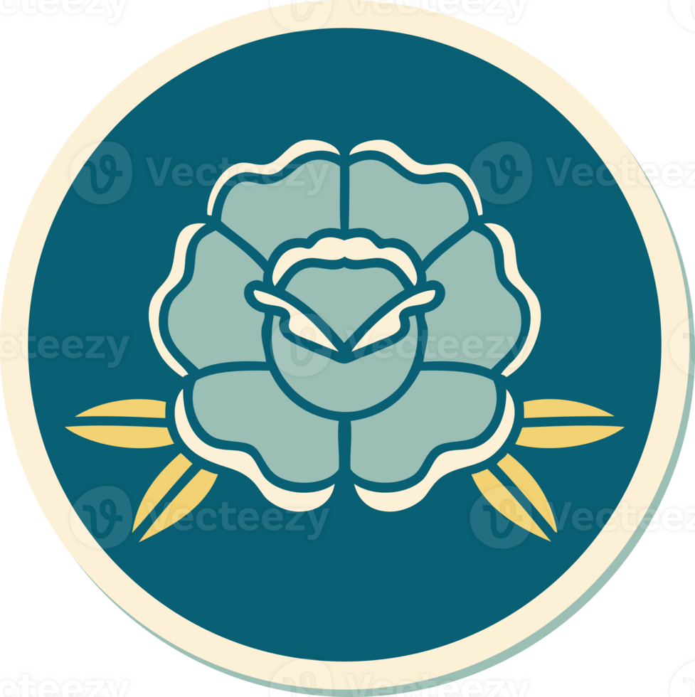 sticker of tattoo in traditional style of a flower png