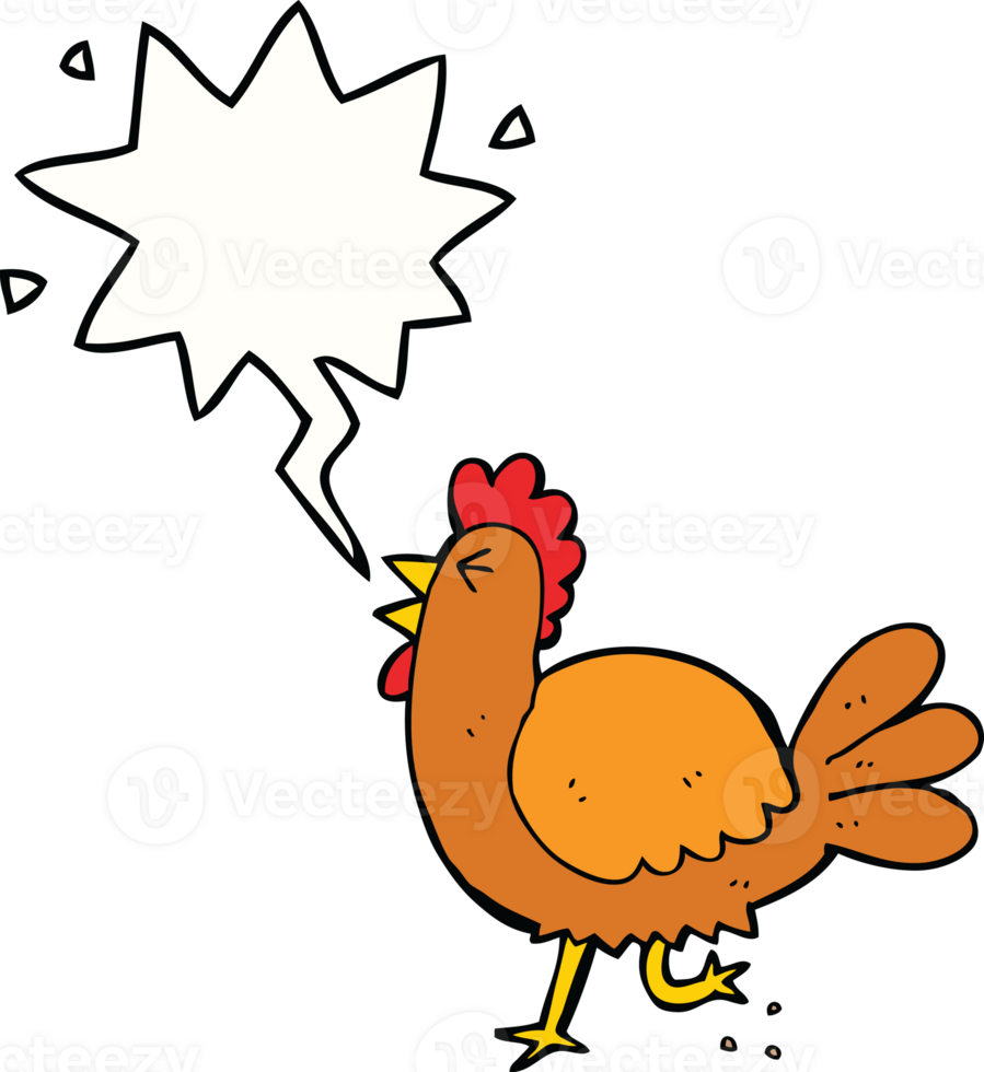 cartoon rooster with speech bubble png