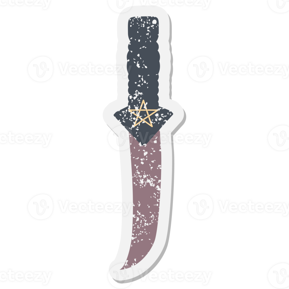 rituale athame coltello grunge etichetta png