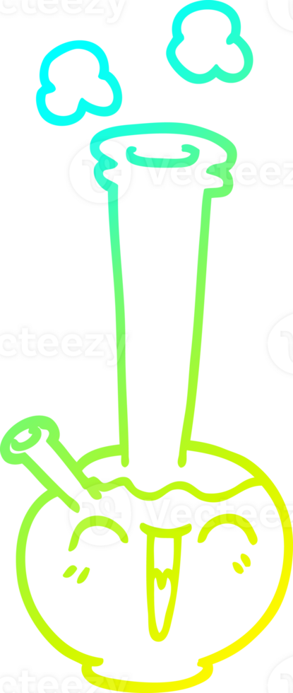 cold gradient line drawing of a cartoon bong png