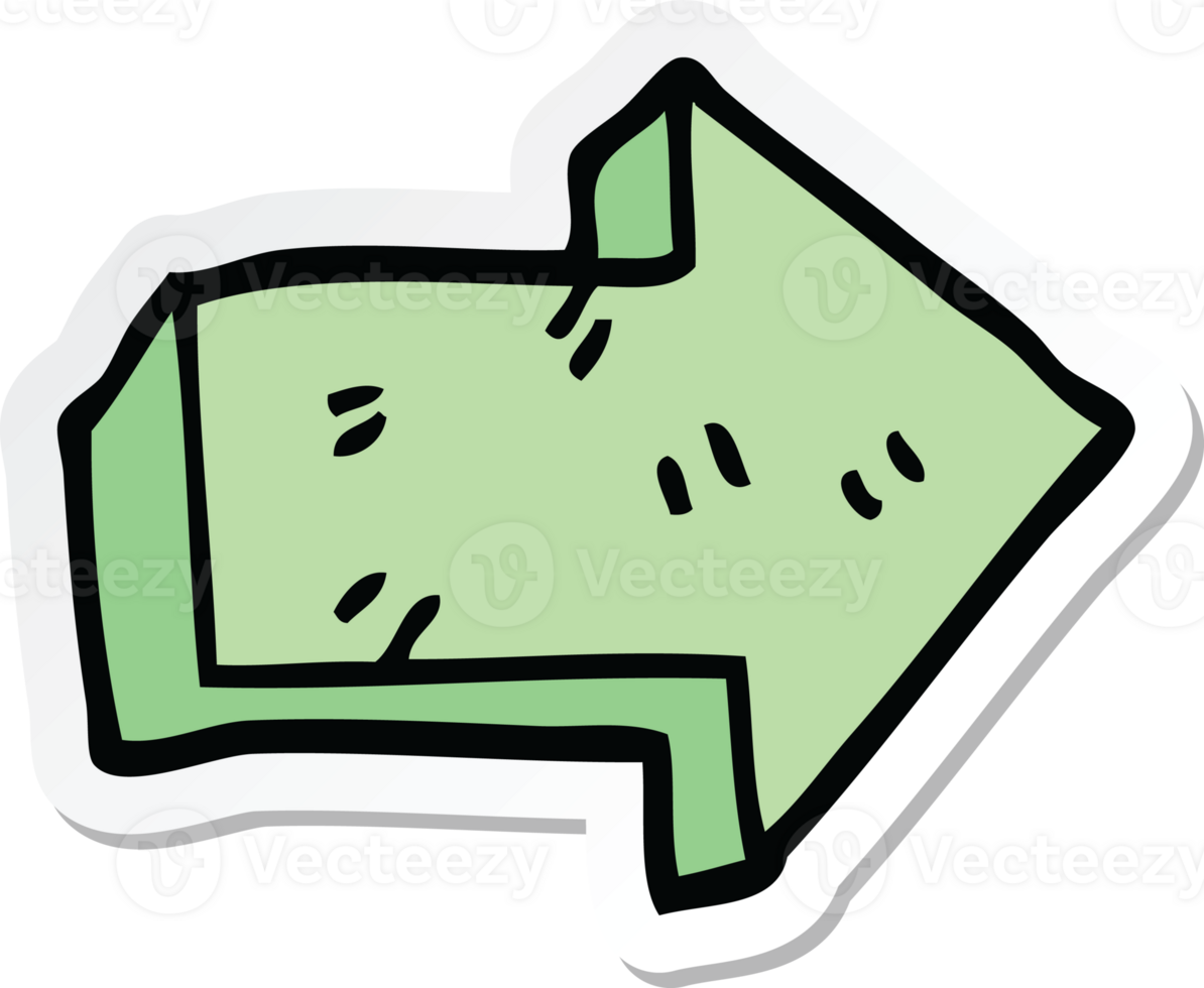 sticker of a cartoon pointing arrow png