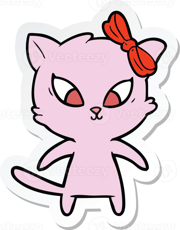sticker of a cartoon cat png