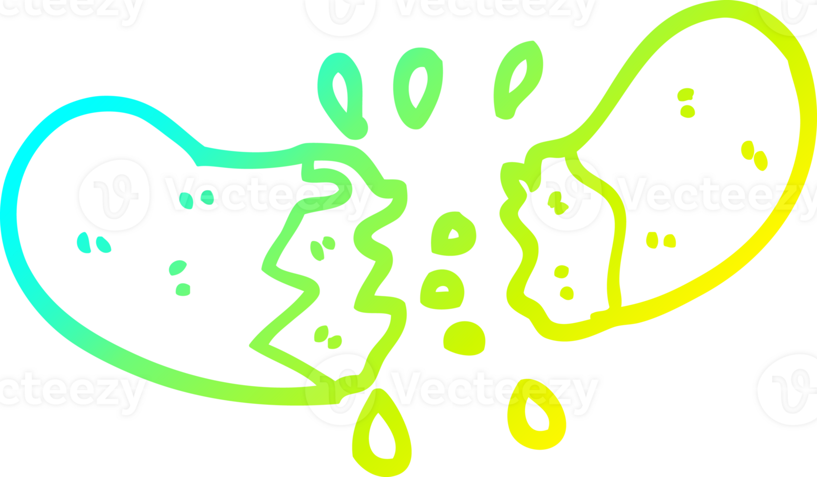 cold gradient line drawing of a cartoon sausage png