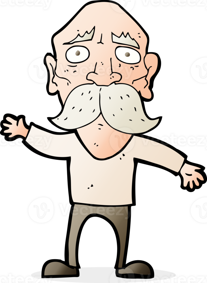 cartoon worried old man png