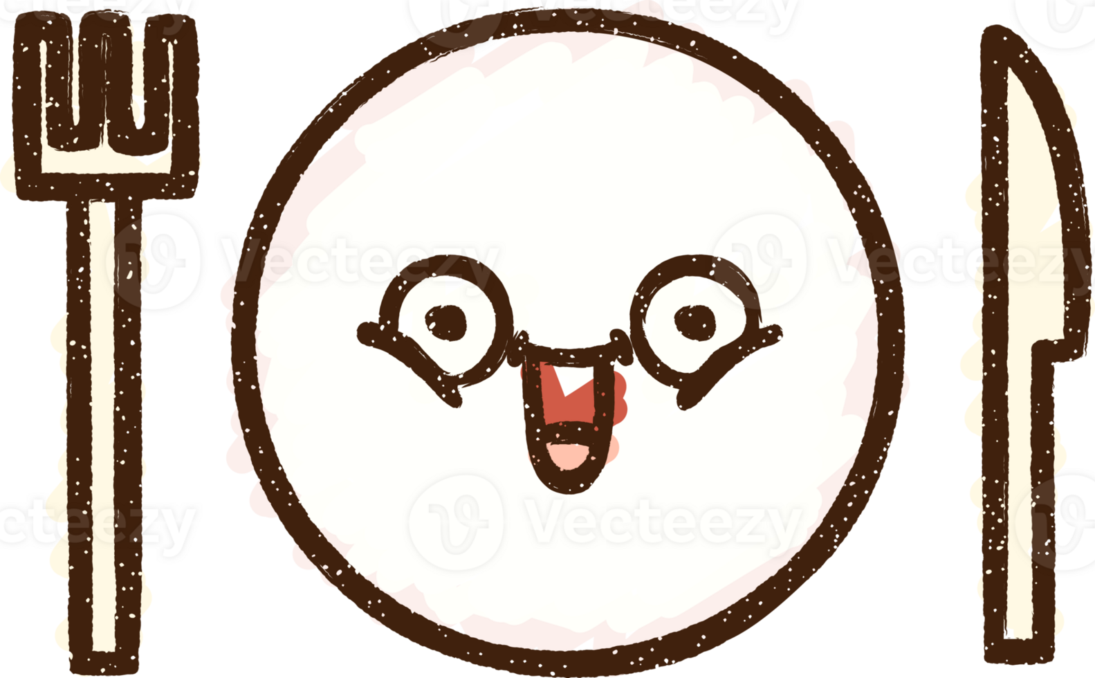 Happy Plate Chalk Drawing png