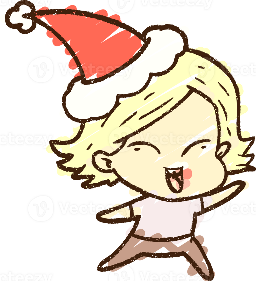 Festive Woman Chalk Drawing png