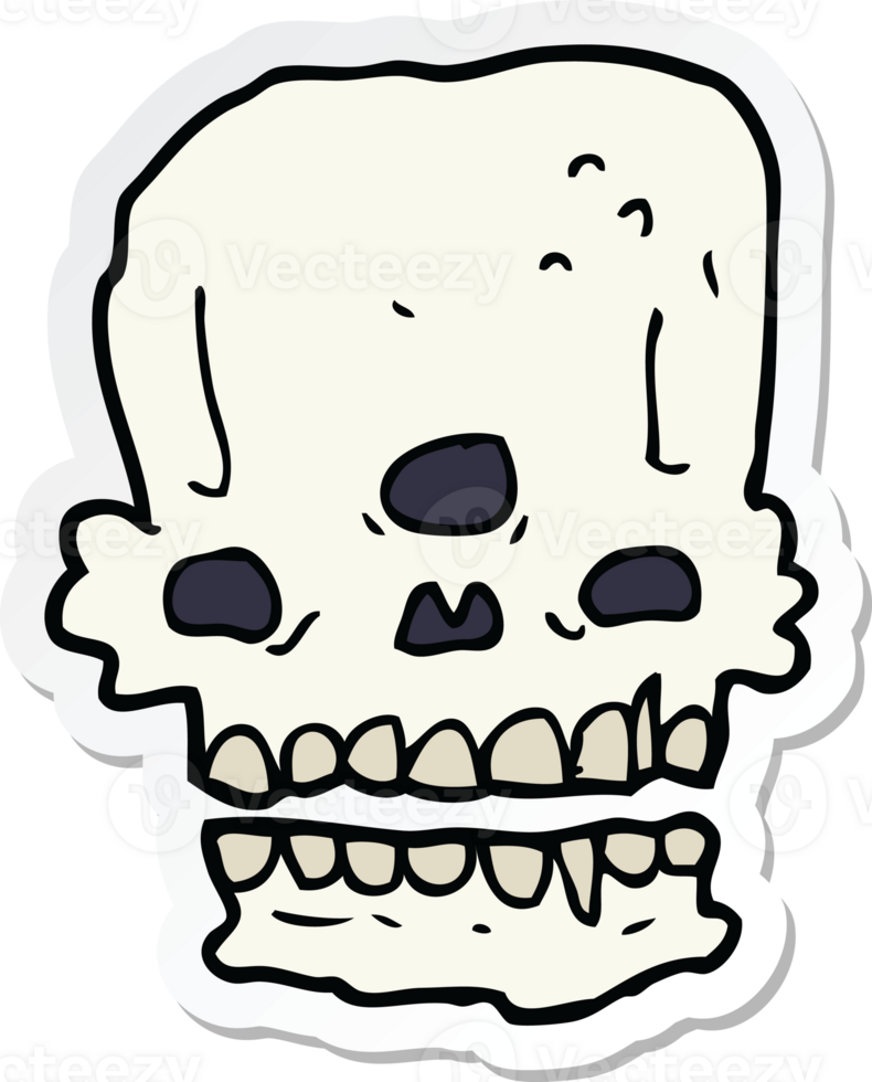 sticker of a cartoon spooky skull png