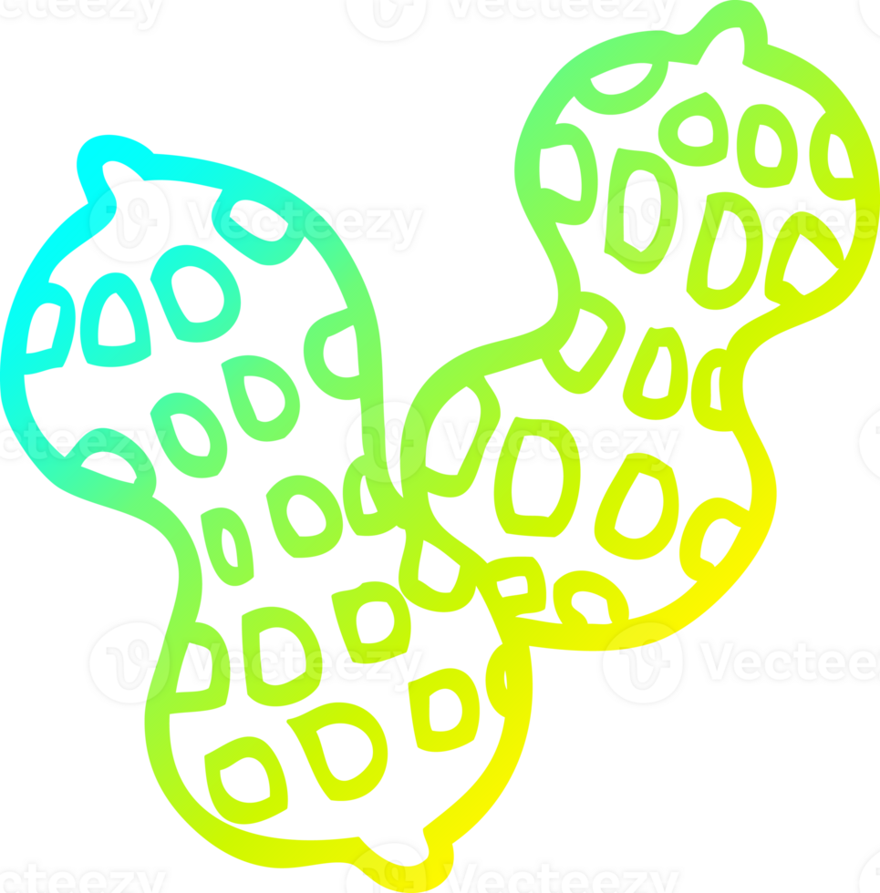 cold gradient line drawing of a cartoon peanut png