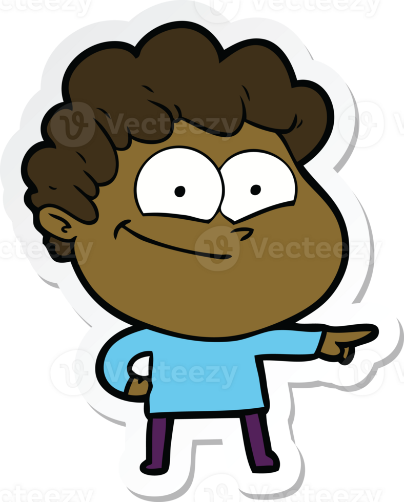 sticker of a cartoon happy man png