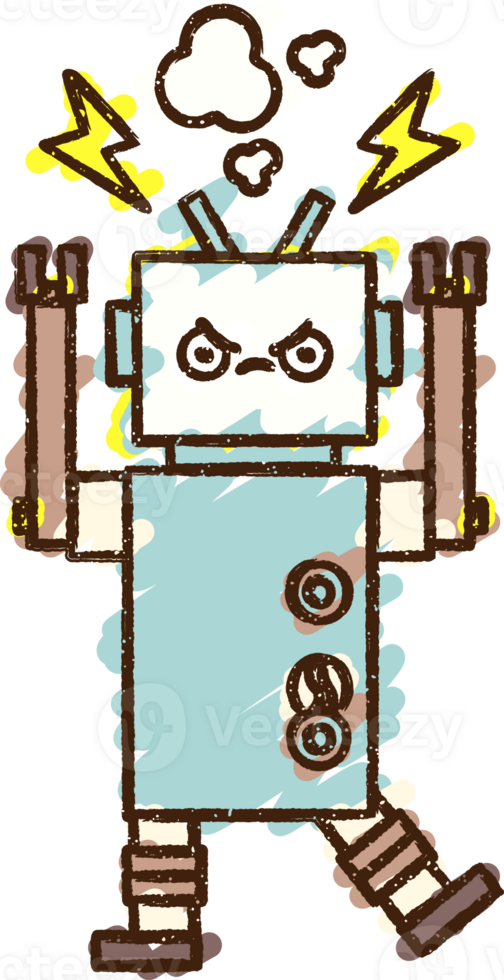 Robot Chalk Drawing png