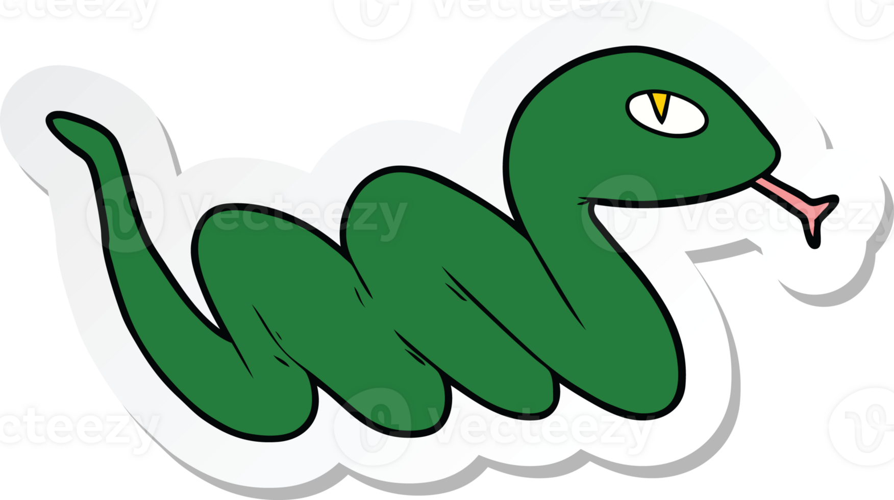 sticker of a cartoon slithering snake png
