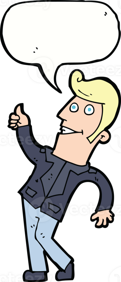 cartoon man giving thumbs up sign with speech bubble png
