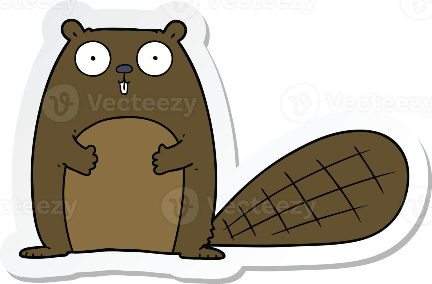 sticker of a cartoon beaver png