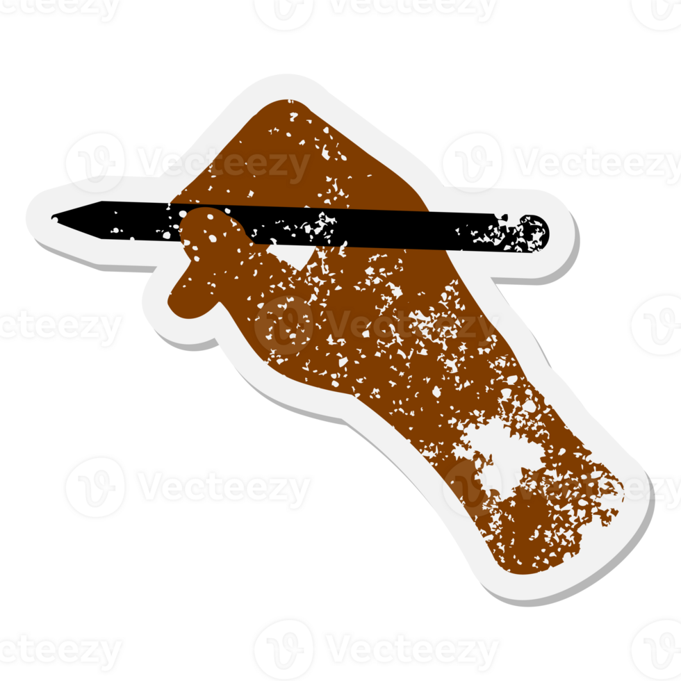 hand using computer stylus grunge sticker png