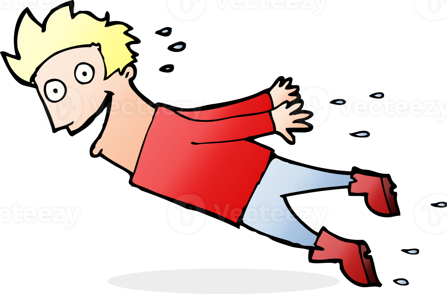 cartoon drenched man flying png