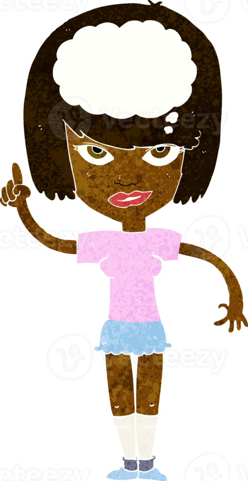 cartoon woman with idea png