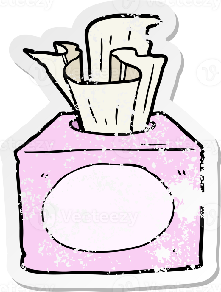 distressed sticker of a cartoon tissues png