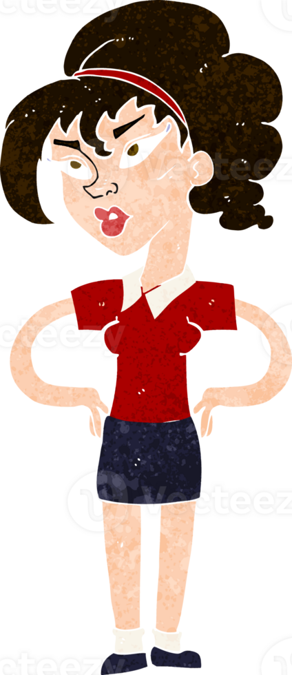 cartoon woman with hands on hips png