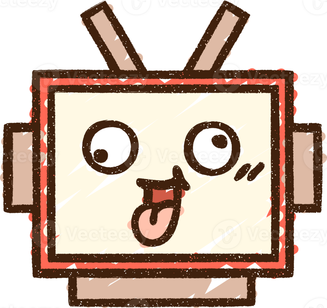 Robot Head Chalk Drawing png